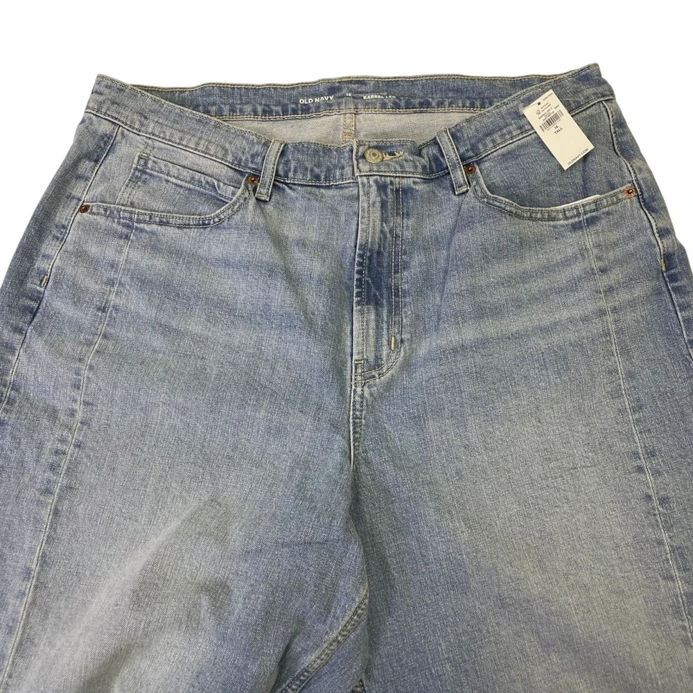 NEW Old Navy High-Rise Barrel Leg Jeans Light Wash Blue Womens 16 Tall - Picture 3 of 14